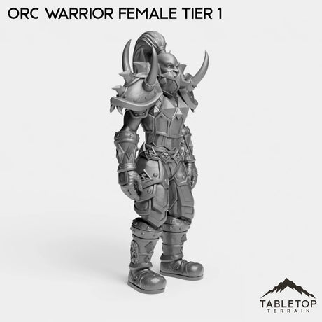 Tabletop Terrain Miniature Orc Warrior Female Tier 1
