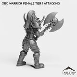 Tabletop Terrain Miniature Orc Warrior Female Tier 1