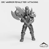 Tabletop Terrain Miniature Orc Warrior Female Tier 1 Attacking Orc Warrior Female Tier 1