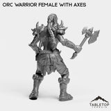 Tabletop Terrain Miniature Orc Warrior Female with Axes