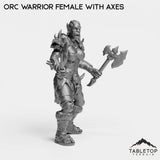 Tabletop Terrain Miniature Orc Warrior Female with Axes