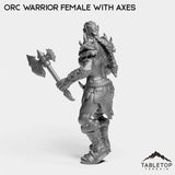 Tabletop Terrain Miniature Orc Warrior Female with Axes