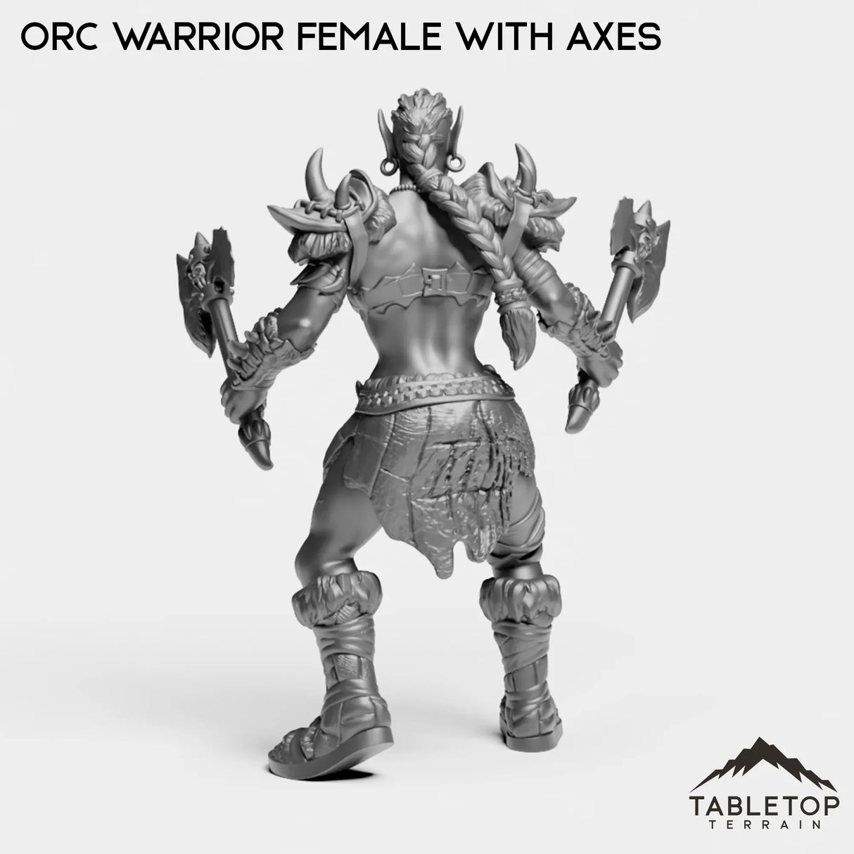 Tabletop Terrain Miniature Orc Warrior Female with Axes