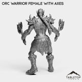 Tabletop Terrain Miniature Orc Warrior Female with Axes