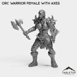 Tabletop Terrain Miniature Orc Warrior Female with Axes