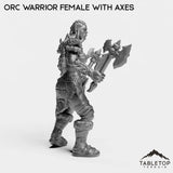 Tabletop Terrain Miniature Orc Warrior Female with Axes