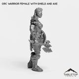 Tabletop Terrain Miniature Orc Warrior Female with Shield and Axe