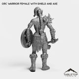 Tabletop Terrain Miniature Orc Warrior Female with Shield and Axe
