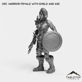 Tabletop Terrain Miniature Orc Warrior Female with Shield and Axe