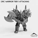 Tabletop Terrain Miniature Orc Warrior Tier 1 Attacking Orc Warrior Tier 1