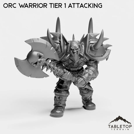 Tabletop Terrain Miniature Orc Warrior Tier 1 Attacking Orc Warrior Tier 1