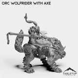 Tabletop Terrain Miniature Orc Wolfrider with Axe