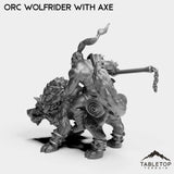 Tabletop Terrain Miniature Orc Wolfrider with Axe