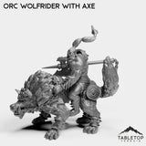 Tabletop Terrain Miniature Orc Wolfrider with Axe
