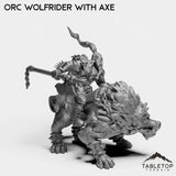 Tabletop Terrain Miniature Orc Wolfrider with Axe