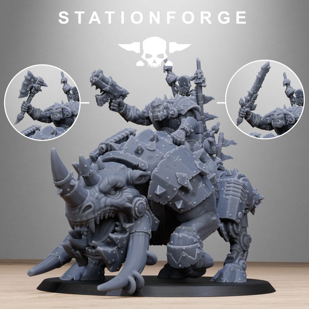 Tabletop Terrain Miniature Orkaz Beast-Rider Warlord