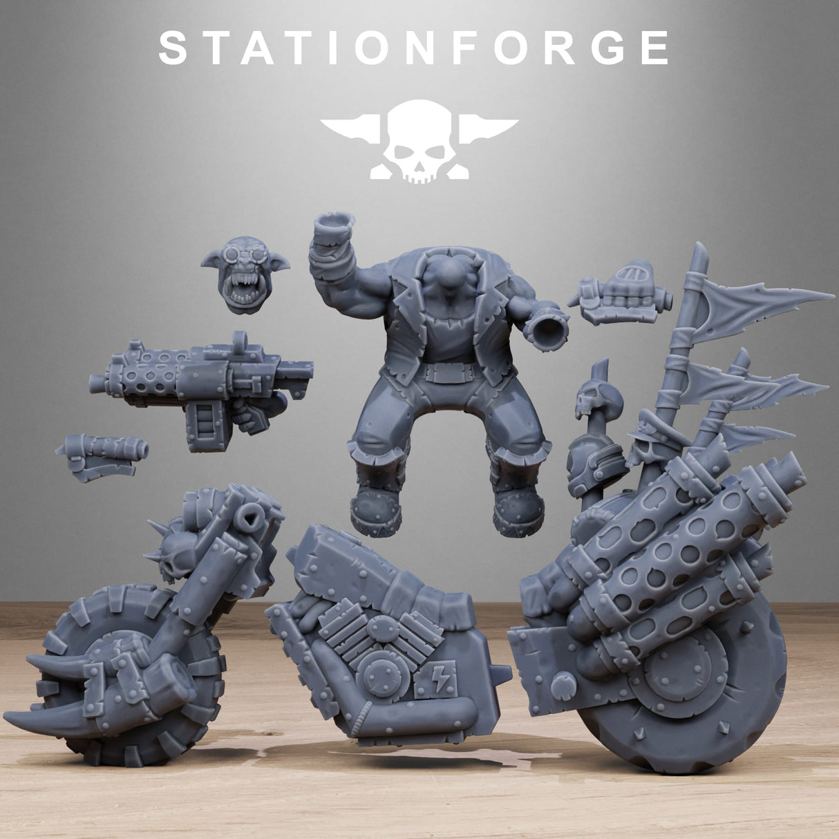 Tabletop Terrain Miniature Orkaz Bikers