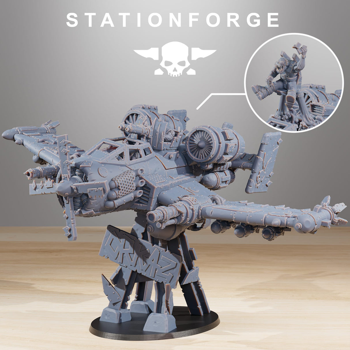 Tabletop Terrain Miniature Orkaz Plane