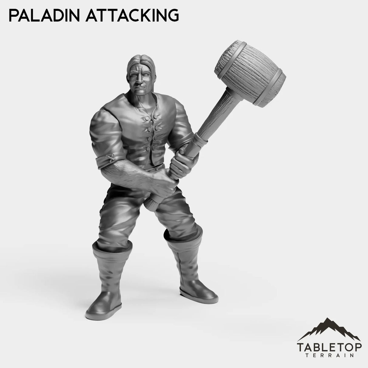 Tabletop Terrain Miniature Paladin Attacking Human Starters