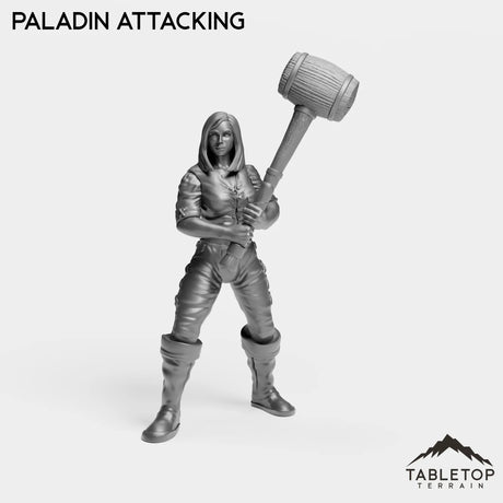 Tabletop Terrain Miniature Paladin Attacking Human Starters Female