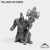 Tabletop Terrain Miniature Paladin on Knees Human Paladin