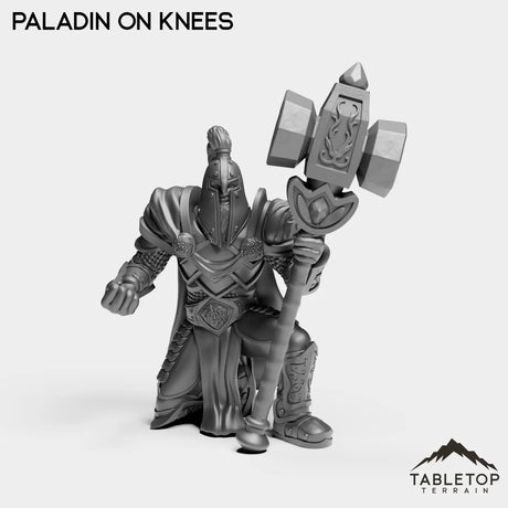 Tabletop Terrain Miniature Paladin on Knees Human Paladin