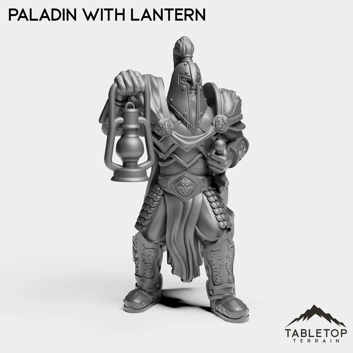 Tabletop Terrain Miniature Paladin with Lantern Human Paladin