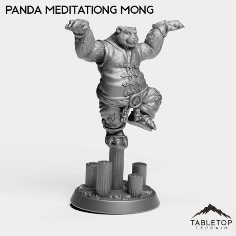 Tabletop Terrain Miniature Panda Meditating Monk