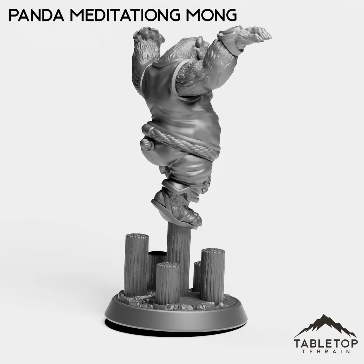 Tabletop Terrain Miniature Panda Meditating Monk