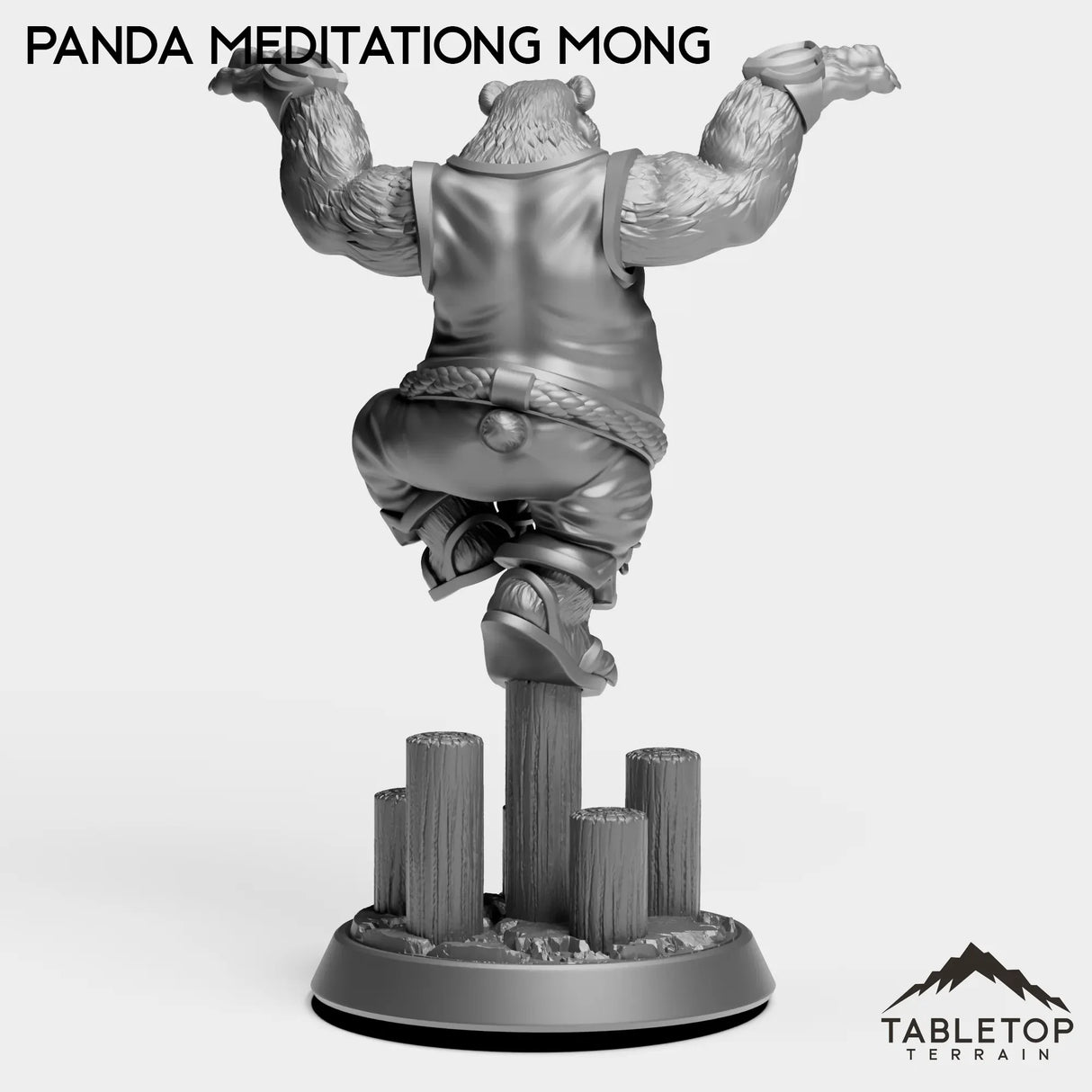 Tabletop Terrain Miniature Panda Meditating Monk
