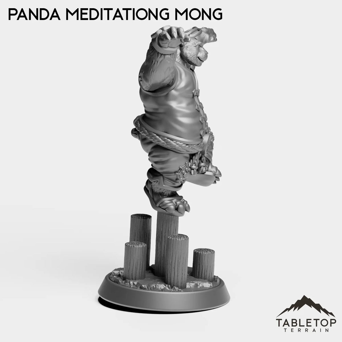 Tabletop Terrain Miniature Panda Meditating Monk