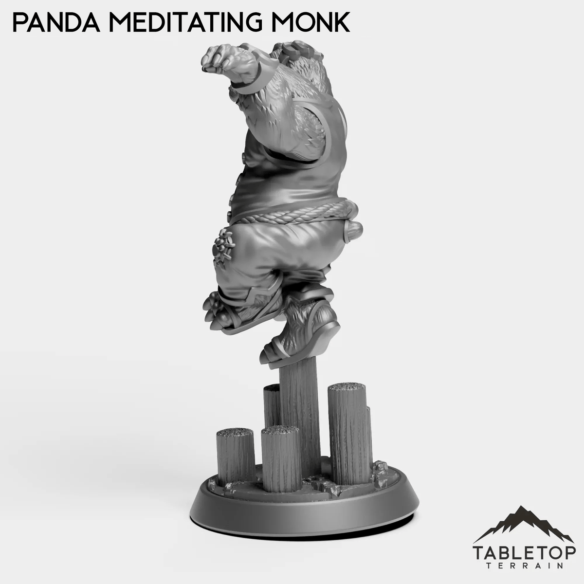Tabletop Terrain Miniature Panda Meditating Monk