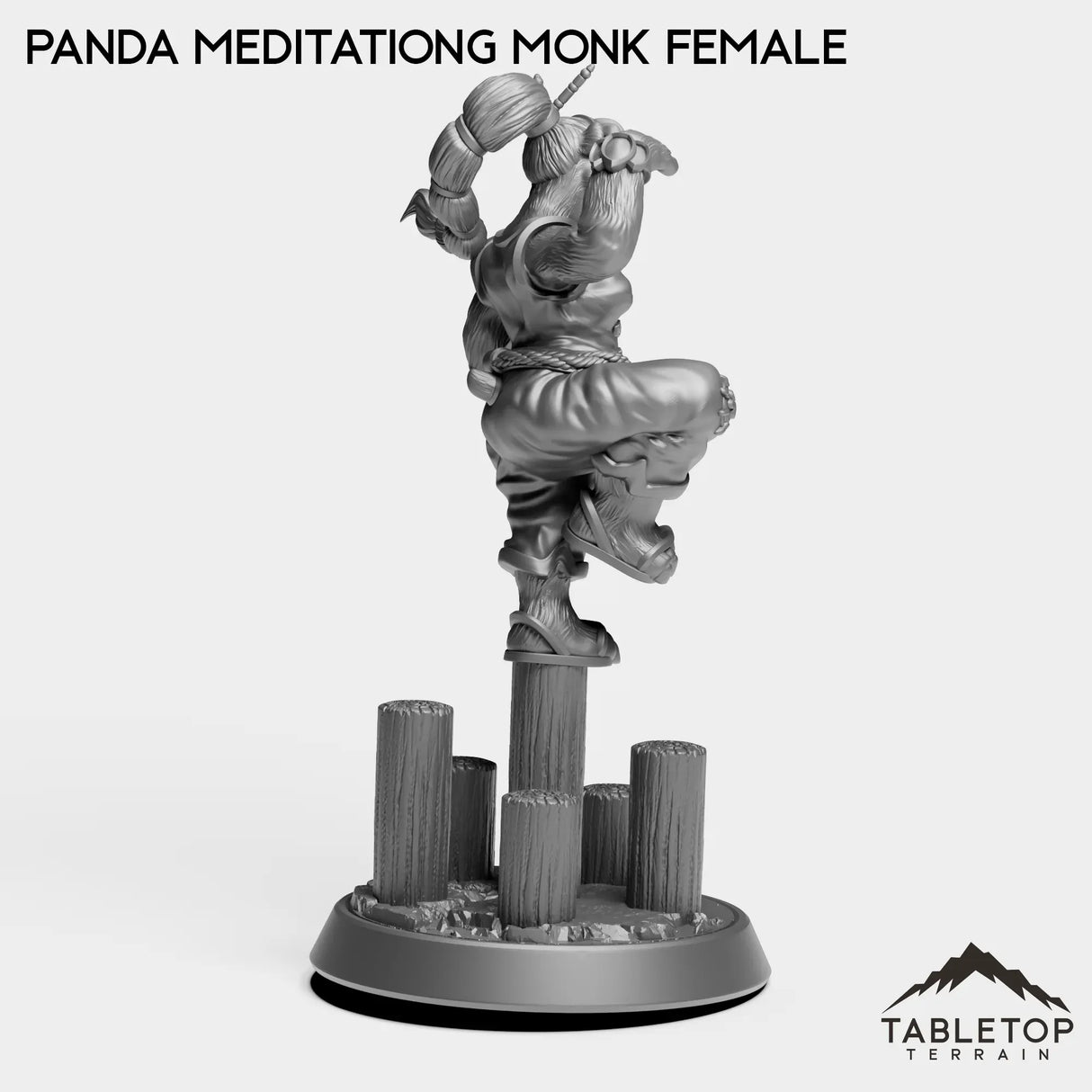 Tabletop Terrain Miniature Panda Meditating Monk Female