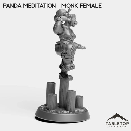 Tabletop Terrain Miniature Panda Meditating Monk Female