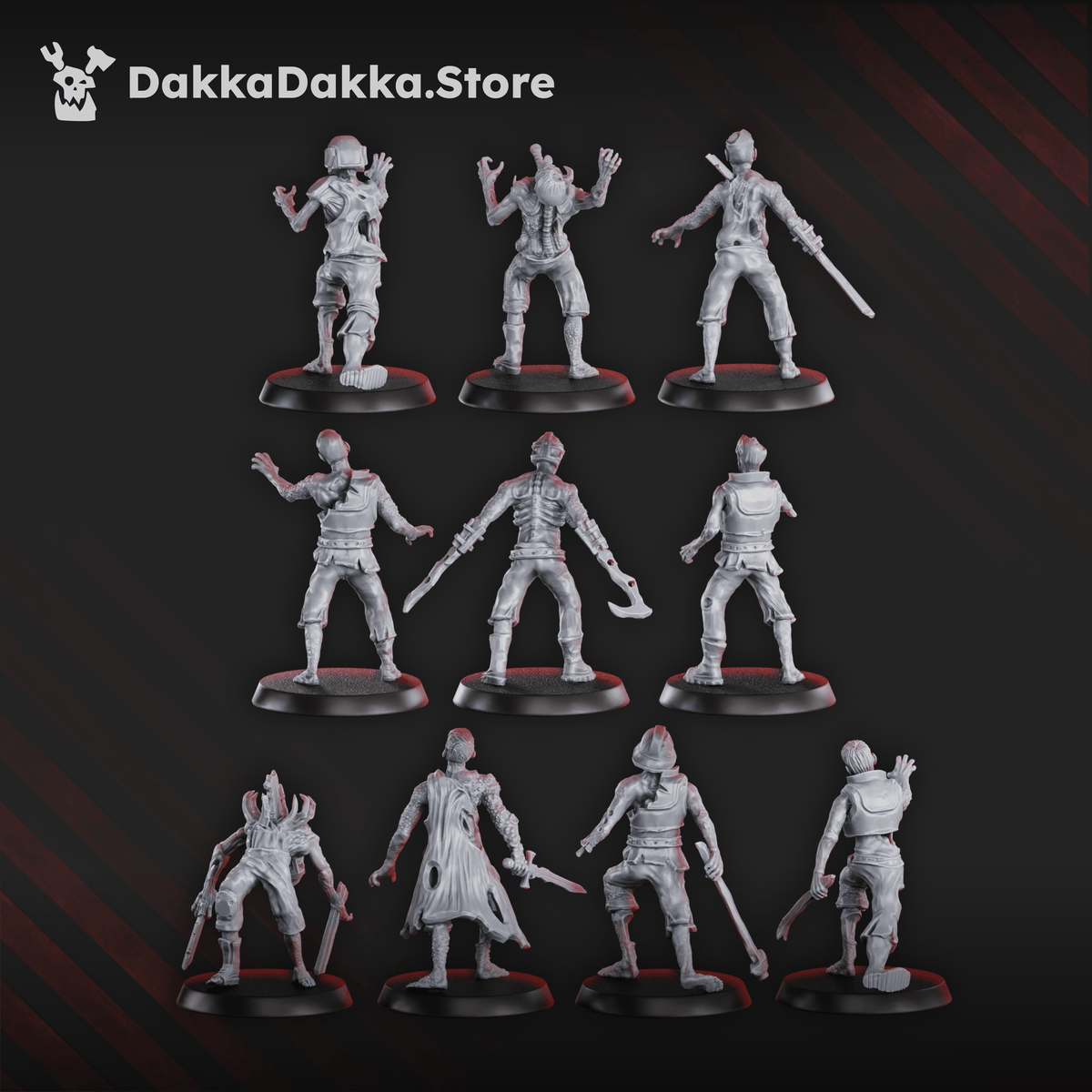 Tabletop Terrain Miniature Pandemic Zombies Squad x10