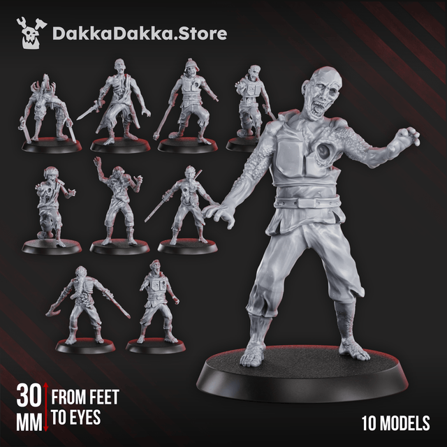 Tabletop Terrain Miniature Pandemic Zombies Squad x10
