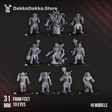 Tabletop Terrain Miniature Pluto's Mechanized Liquidation Team Squad (x10)