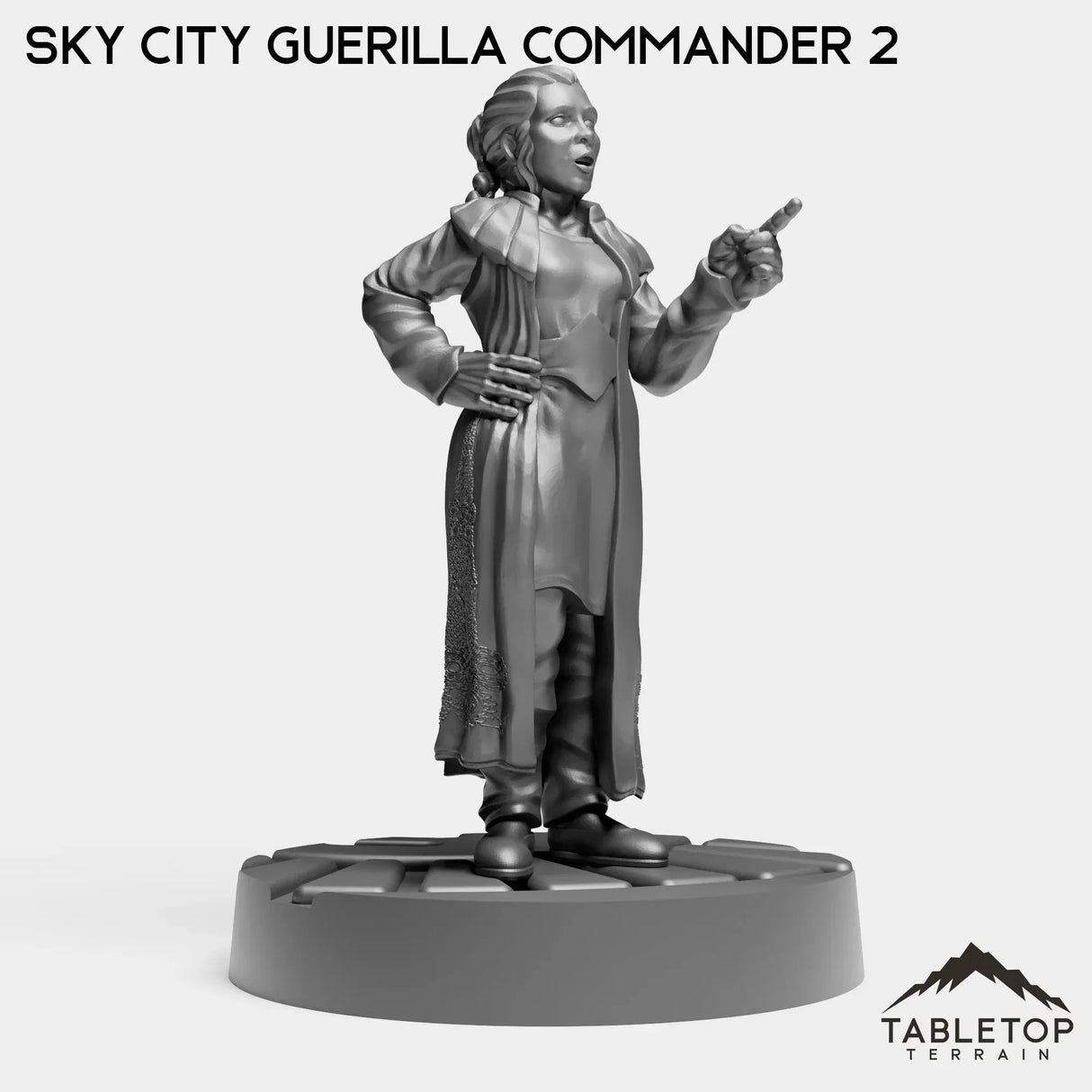 Tabletop Terrain Miniature Pose 2 Sky City Guerilla Commander