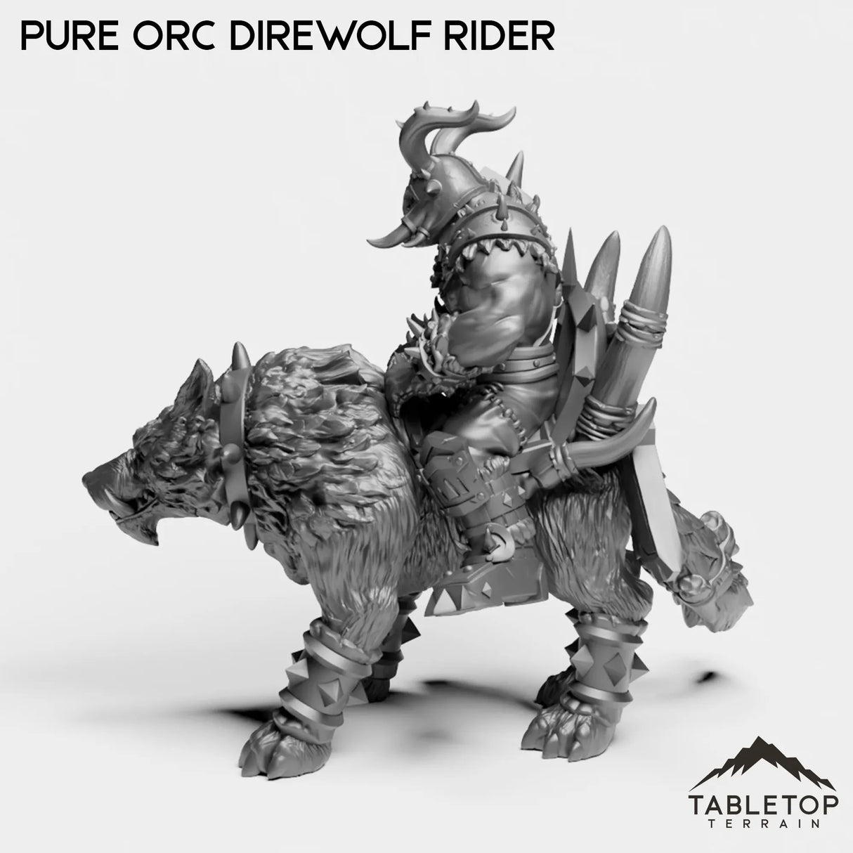 Tabletop Terrain Miniature Pure Orc Direwolf Rider