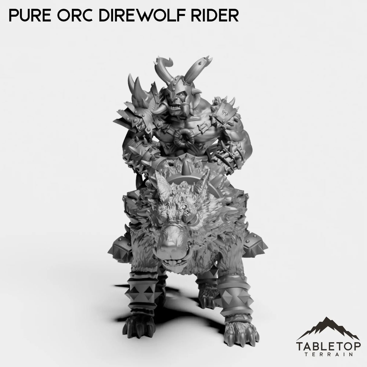 Tabletop Terrain Miniature Pure Orc Direwolf Rider