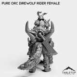 Tabletop Terrain Miniature Pure Orc Direwolf Rider Female