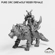 Tabletop Terrain Miniature Pure Orc Direwolf Rider Female