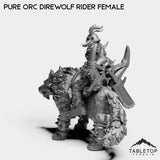 Tabletop Terrain Miniature Pure Orc Direwolf Rider Female