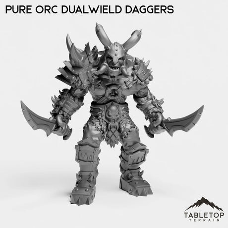 Tabletop Terrain Miniature Pure Orc Dualwield Daggers Pure Orc Dualwielder