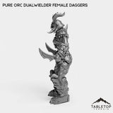 Tabletop Terrain Miniature Pure Orc Dualwielder Female