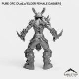 Tabletop Terrain Miniature Pure Orc Dualwielder Female