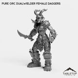 Tabletop Terrain Miniature Pure Orc Dualwielder Female