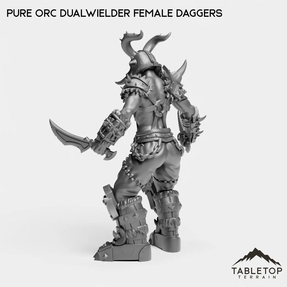 Tabletop Terrain Miniature Pure Orc Dualwielder Female