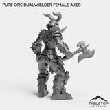 Tabletop Terrain Miniature Pure Orc Dualwielder Female