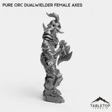 Tabletop Terrain Miniature Pure Orc Dualwielder Female